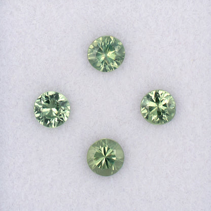 3.50mm Green Sapphire Colored Gemstone Melee Parcel Top View White Background
