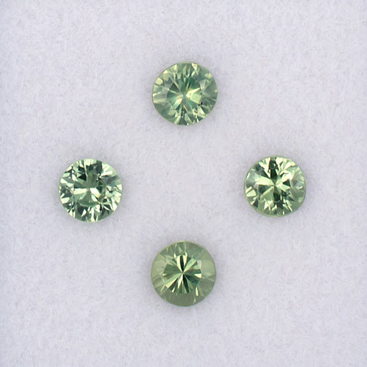 3.50mm Green Sapphire Colored Gemstone Melee Parcel Top View White Background
