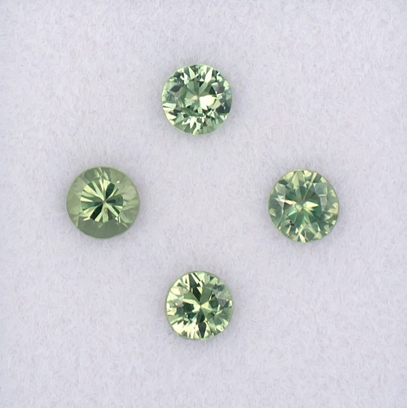 3.50mm Green Sapphire Colored Gemstone Melee Parcel Top View White Background
