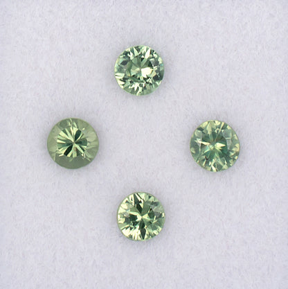 3.50mm Green Sapphire Colored Gemstone Melee Parcel Top View White Background
