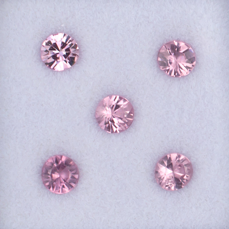 3.50mm Pink Spinel Colored Gemstone Melee Parcel Top View White Background
