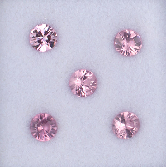 3.50mm Pink Spinel Colored Gemstone Melee Parcel Top View White Background
