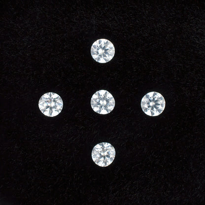 3.50mm White Zircon Colored Gemstone Melee Parcel Top View White Background

