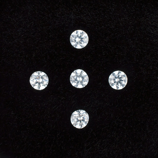 3.50mm White Zircon Colored Gemstone Melee Parcel Top View White Background
