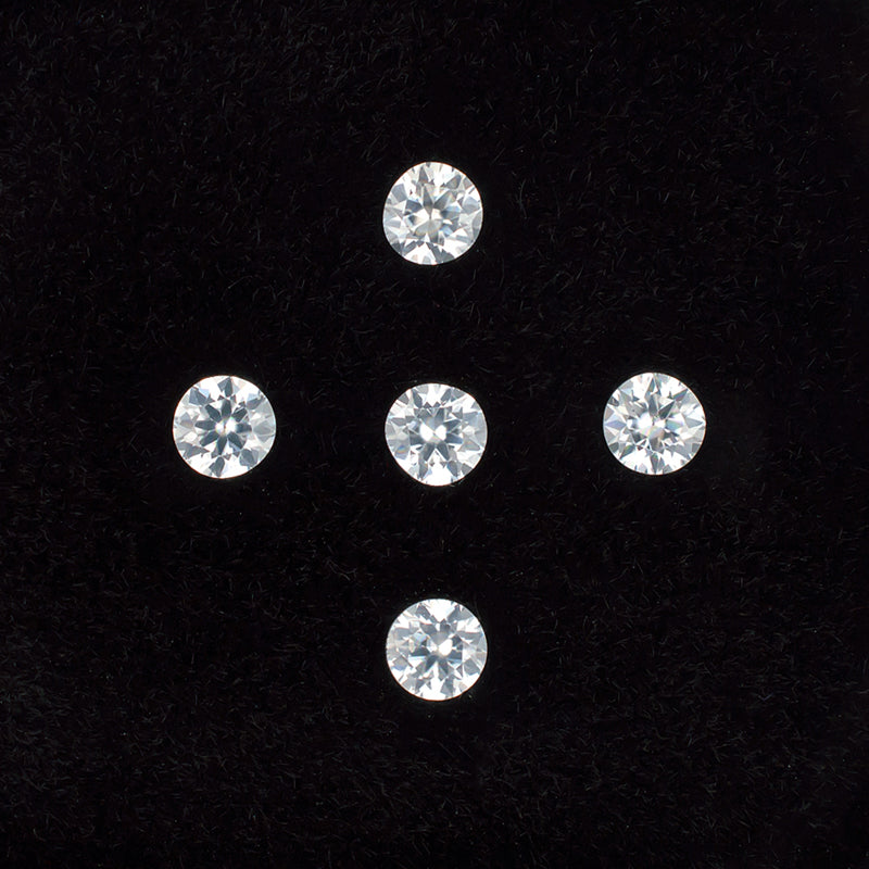 3.50mm White Zircon Colored Gemstone Melee Parcel Top View White Background
