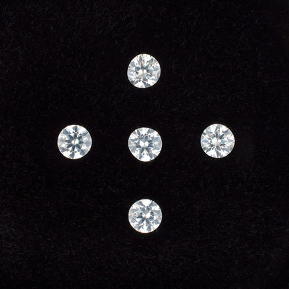 3.50mm White Zircon Colored Gemstone Melee Parcel Top View White Background
