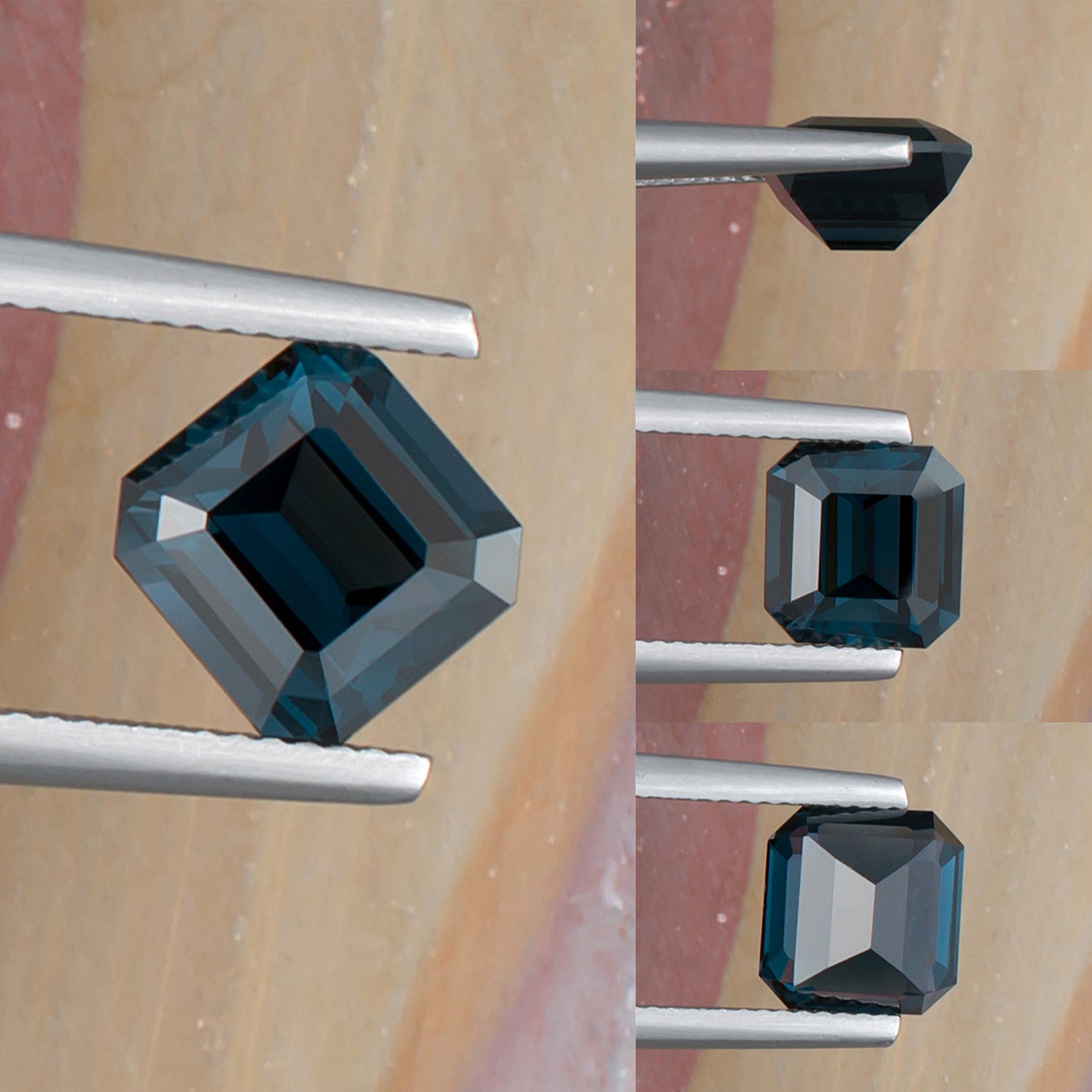 3.55ct Blue Spinel Colored Gemstone Collage I
