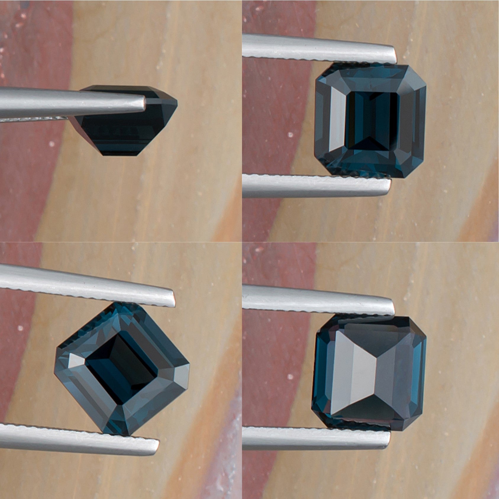 3.55ct Blue Spinel Colored Gemstone Collage II 
