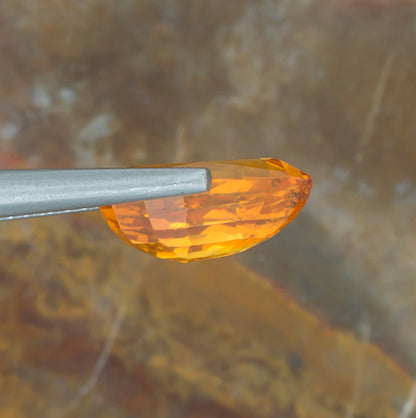 3.69ct Yellow Sapphire Colored Gemstone Side View Natural Background   