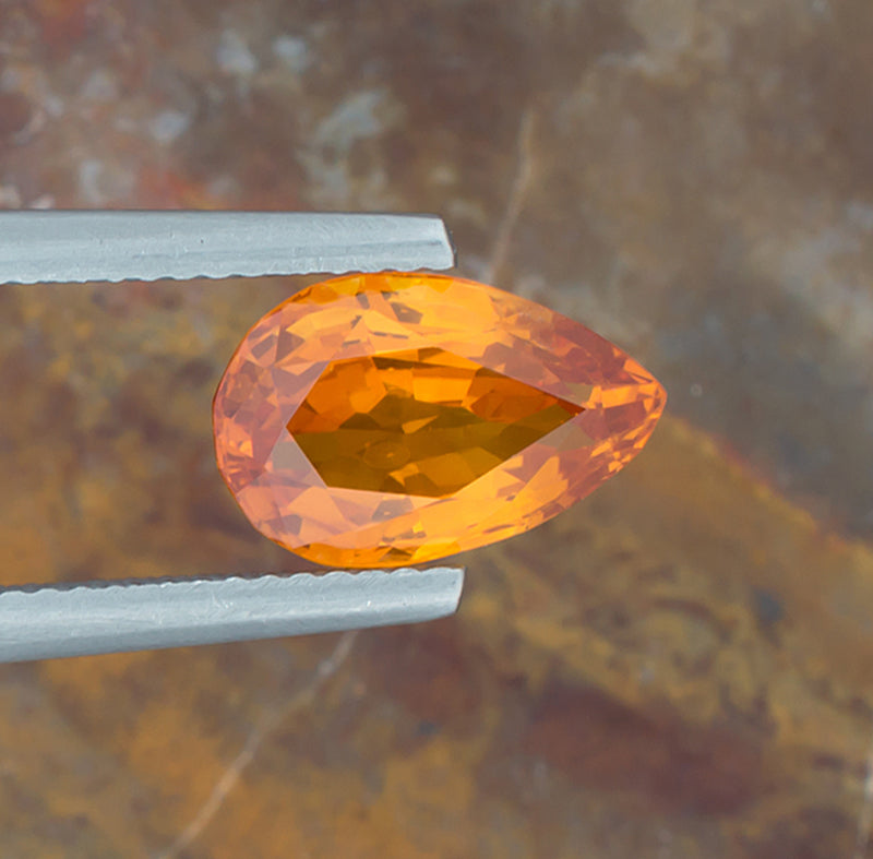 3.69ct Yellow Sapphire Colored Gemstone Top View Natural Background 