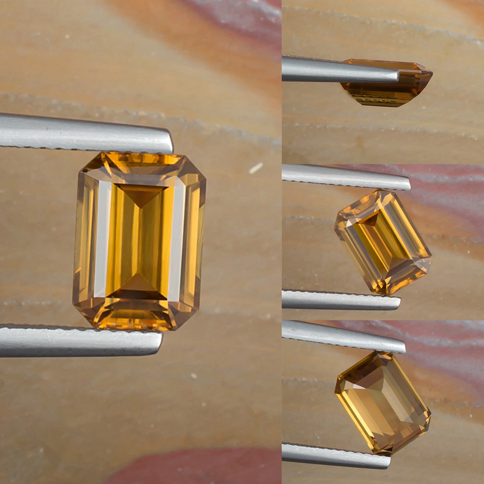 3.73ct Yellow Zircon Colored Gemstone Collage 
