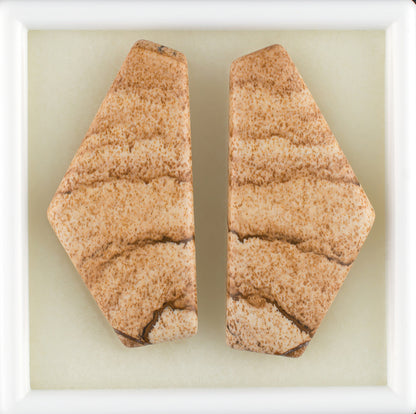 33.22twt Picture Jasper Colored Gemstone Pair Top View
