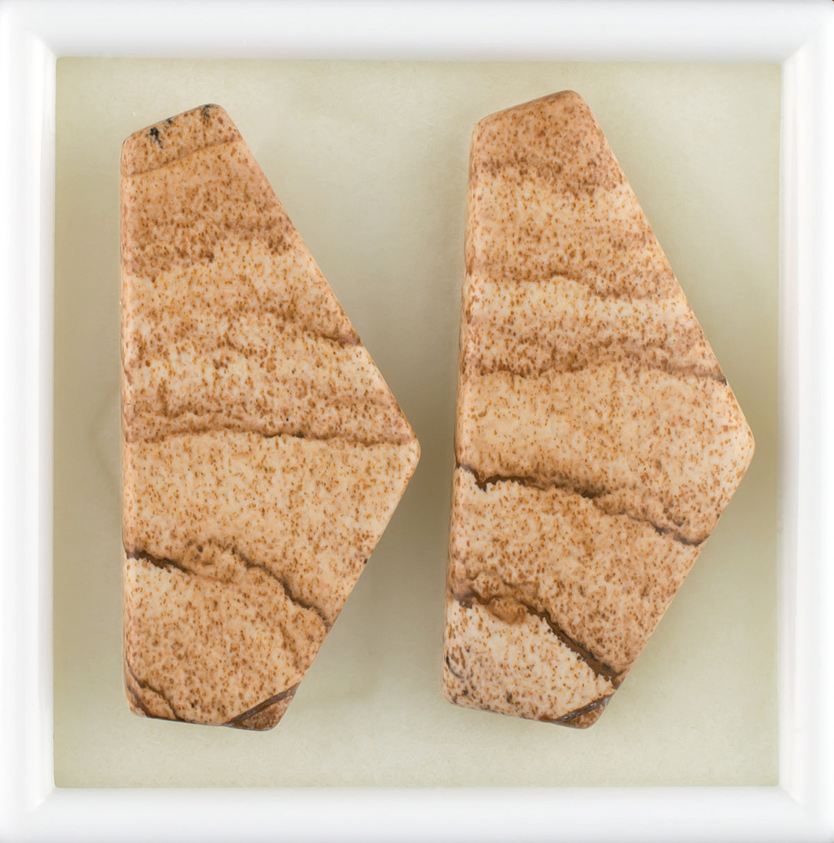 33.22twt Picture Jasper Colored Gemstone Pair Bottom View 
