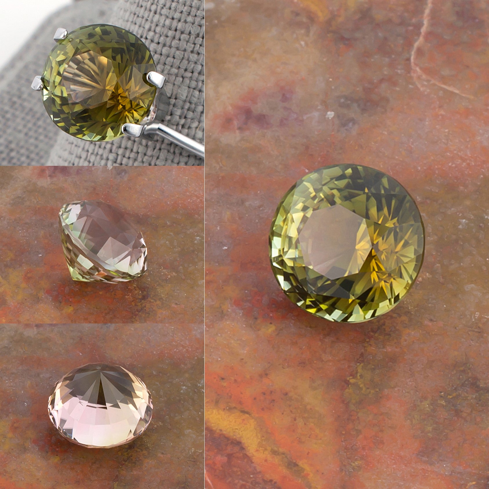 4.97ct Yellow Green Tourmaline Colored Gemstone Collage
