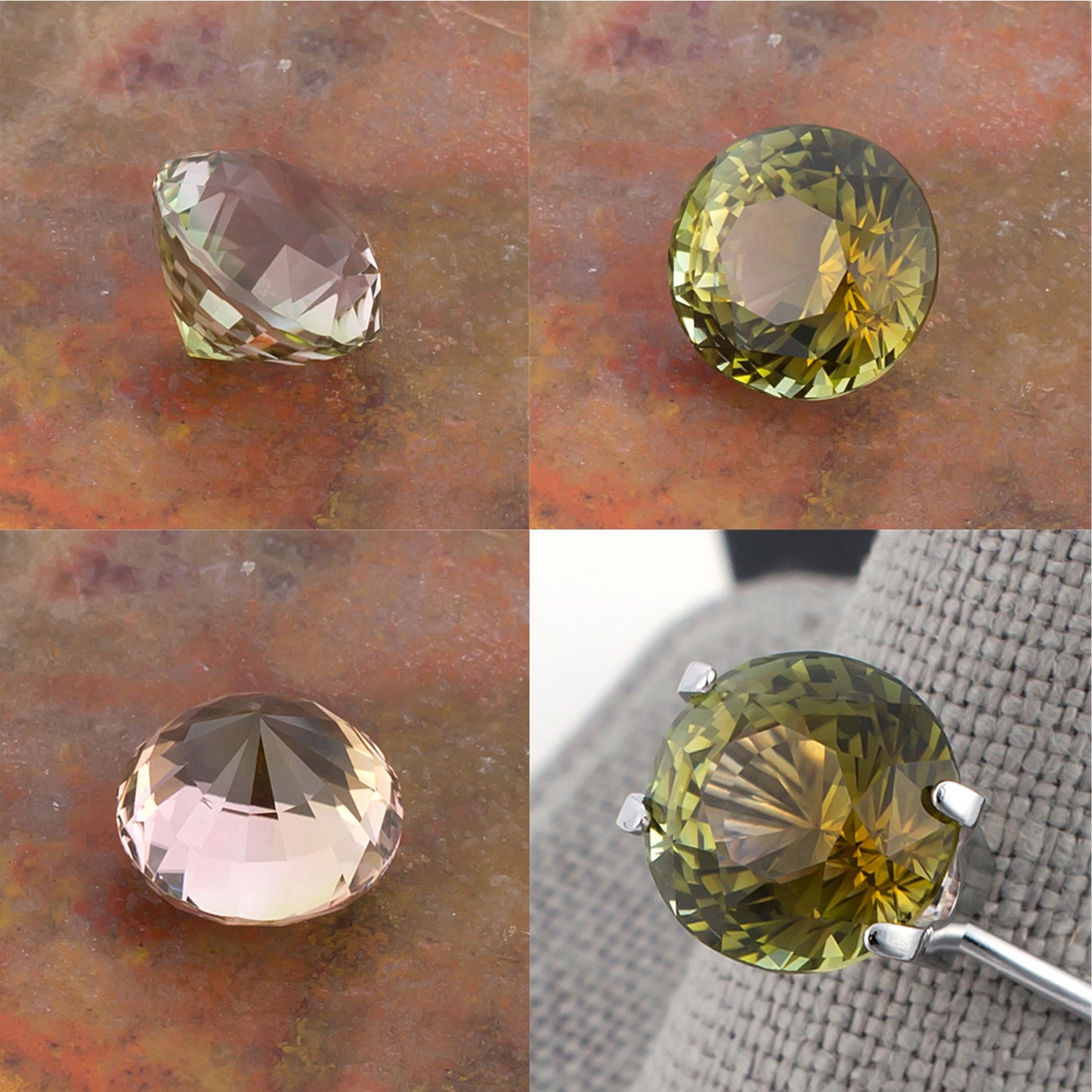 4.97ct Yellow Green Tourmaline Colored Gemstone Collage
