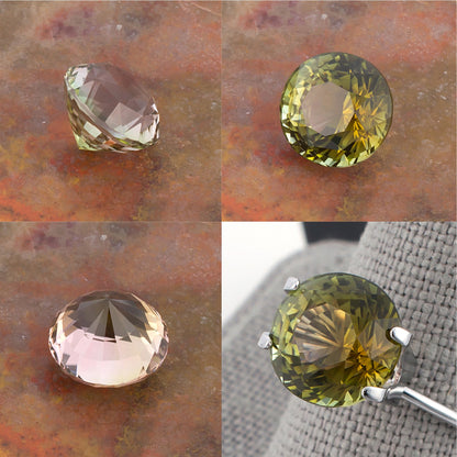 4.97ct Yellow Green Tourmaline Colored Gemstone Collage

