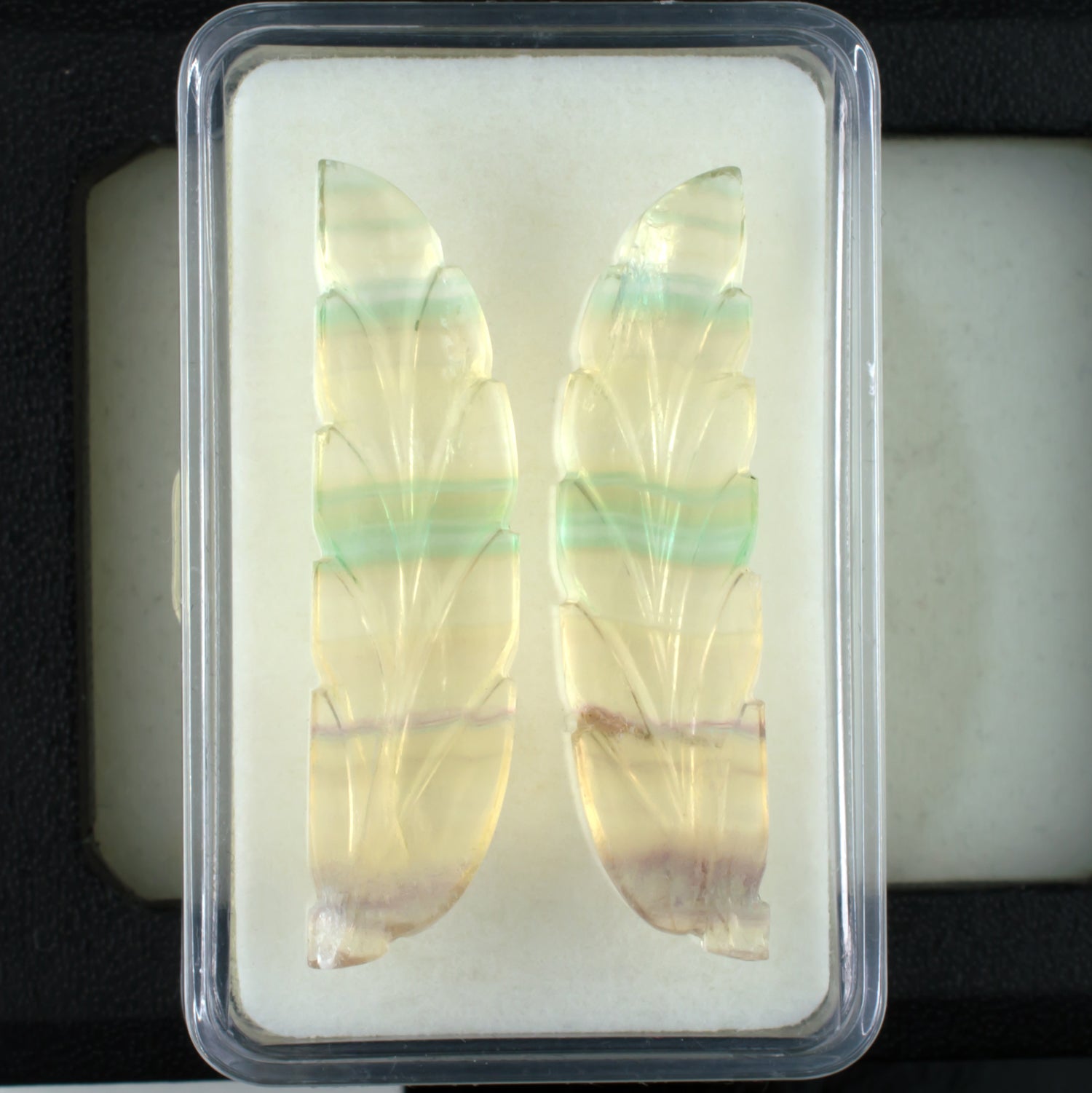 45.12twt Fluorite Colored Gemstone Pair Bottom View 

