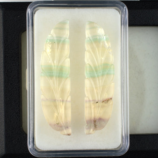 45.12twt Fluorite Colored Gemstone Pair Top View
