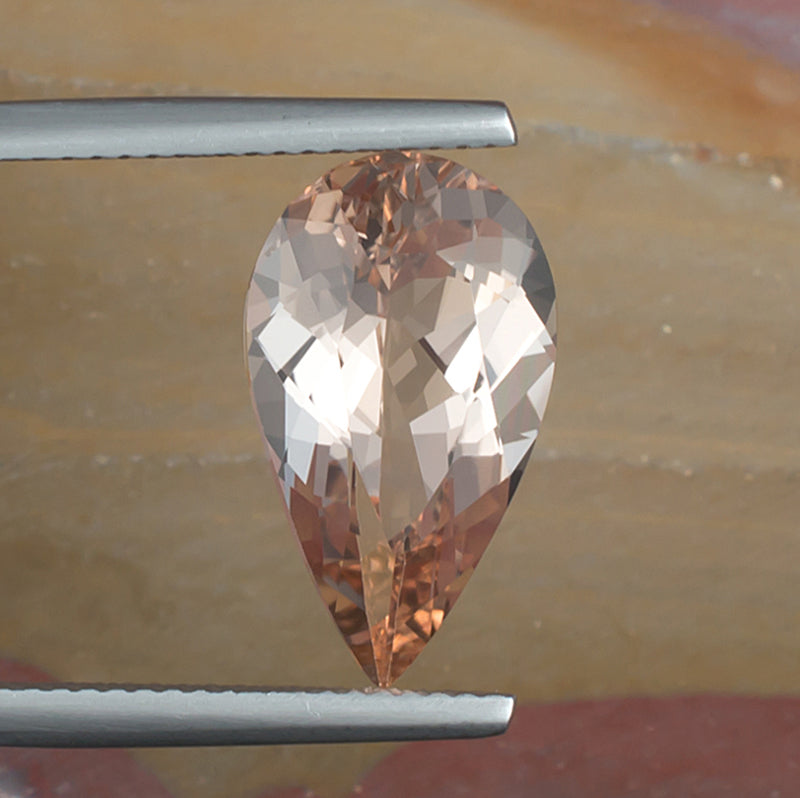 5.00ct Morganite Colored Gemstone Top View Natural Background
