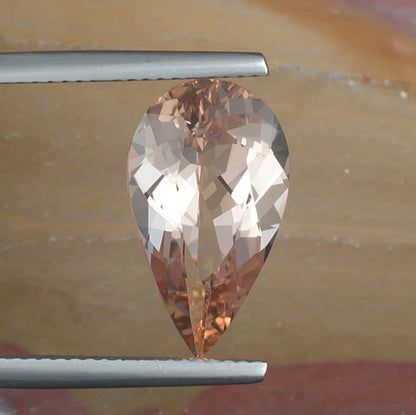 5.00ct Morganite Colored Gemstone Top View Natural Background
