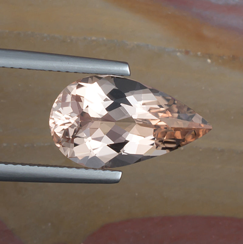 5.00ct Morganite Colored Gemstone Top View Natural Background
