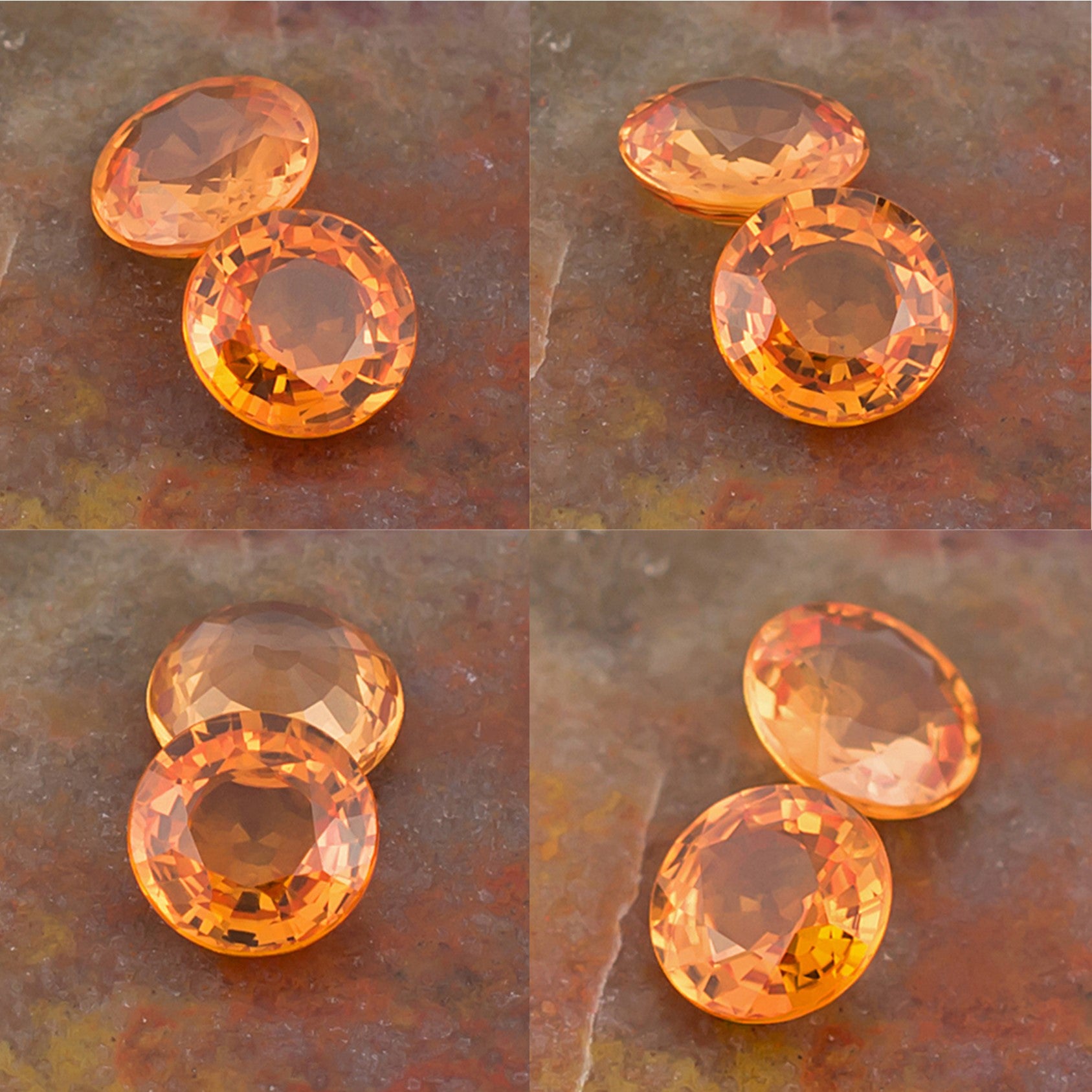 5.00mm Orange Sapphire Colored Gemstone Pair Collage
