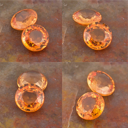 5.00mm Orange Sapphire Colored Gemstone Pair Collage
