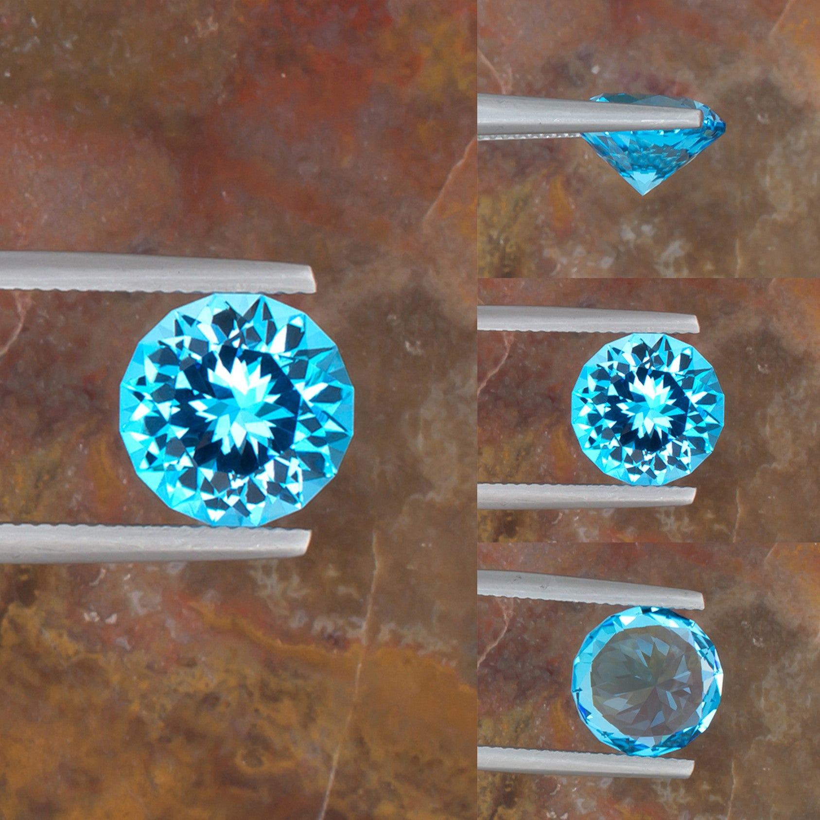 5.13ct Blue Topaz Colored Gemstone Collage I 
