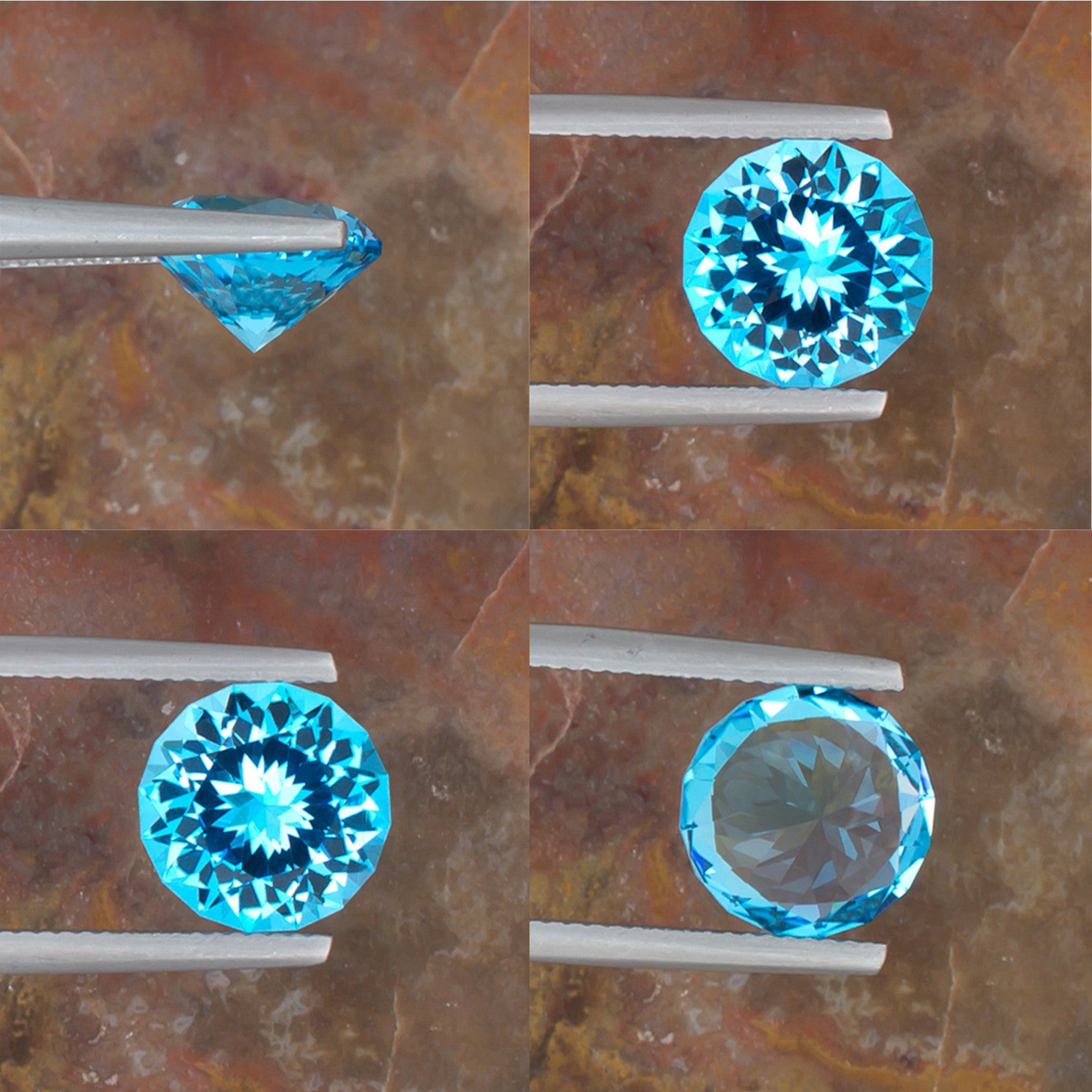 5.13ct Blue Topaz Colored Gemstone Collage II 

