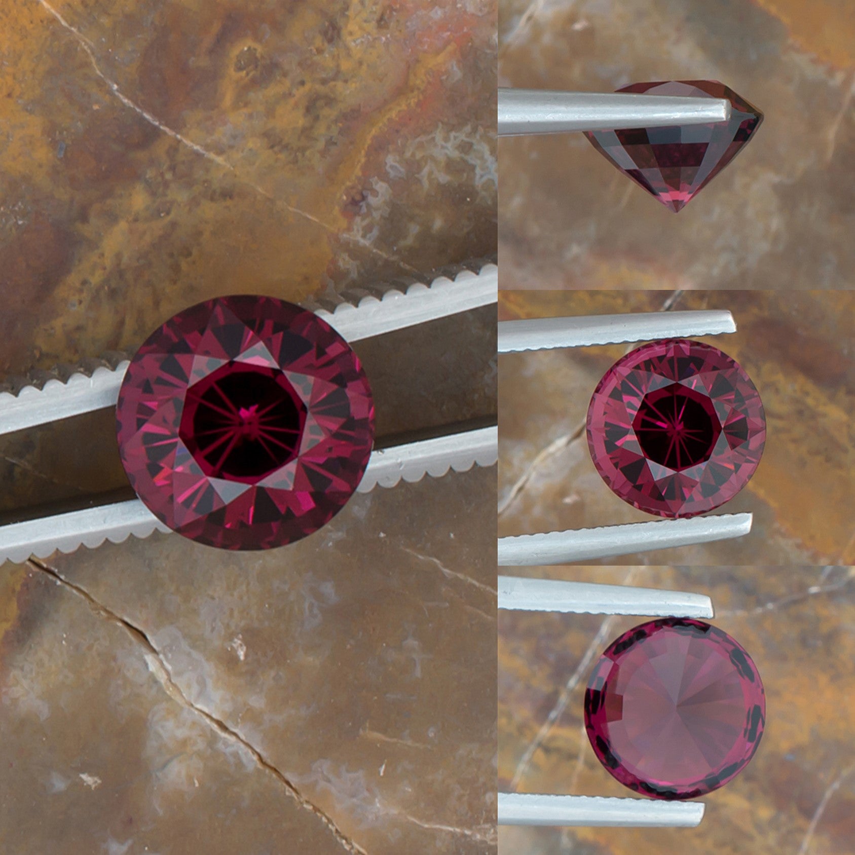 5.28ct Rhodolite Garnet Colored Gemstone Collage I