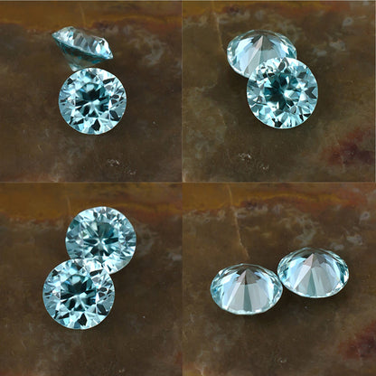 5.30mm Blue Zircon Colored Gemstone Collage
