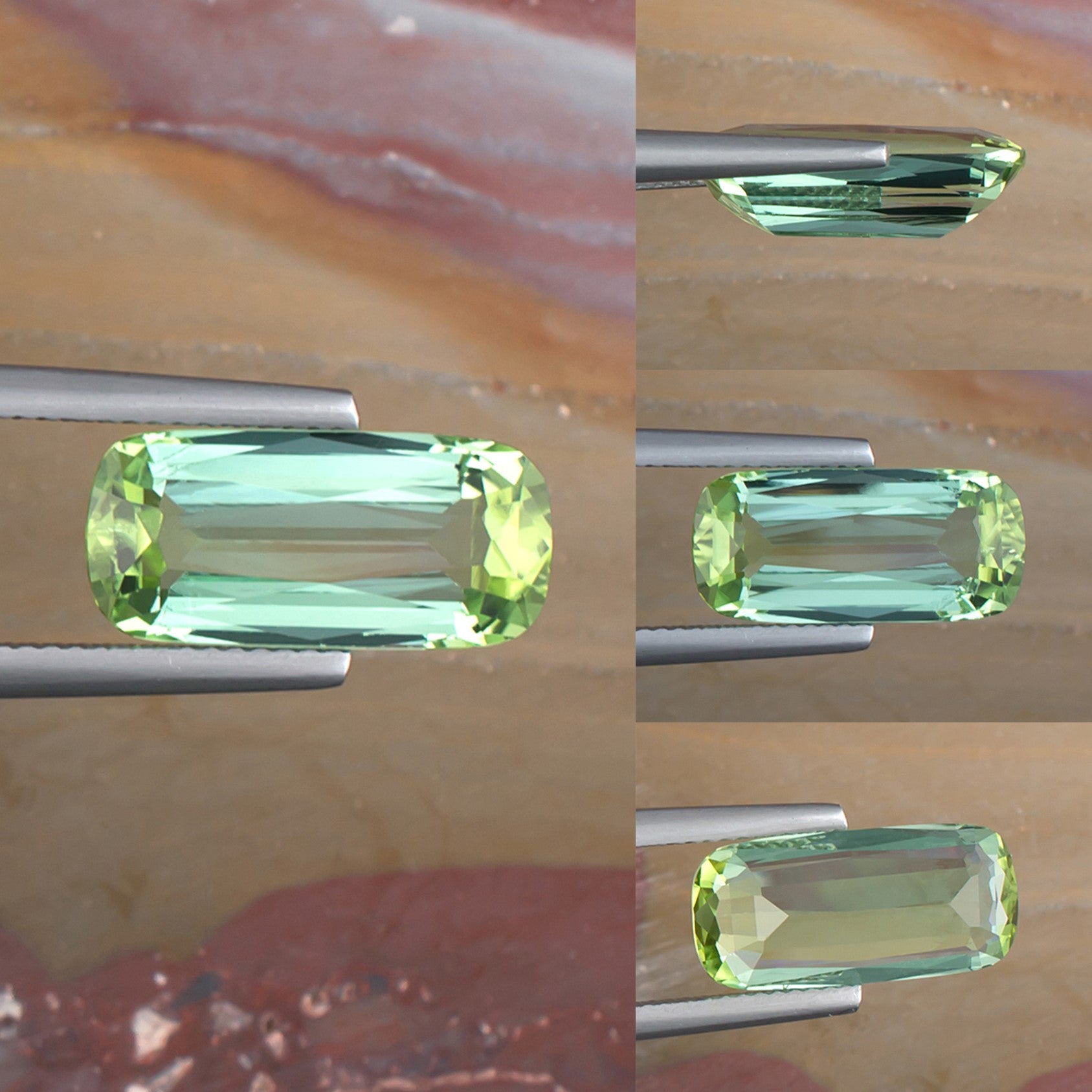 5.42ct Bicolor Tourmaline Colored Gemstone Collage I

