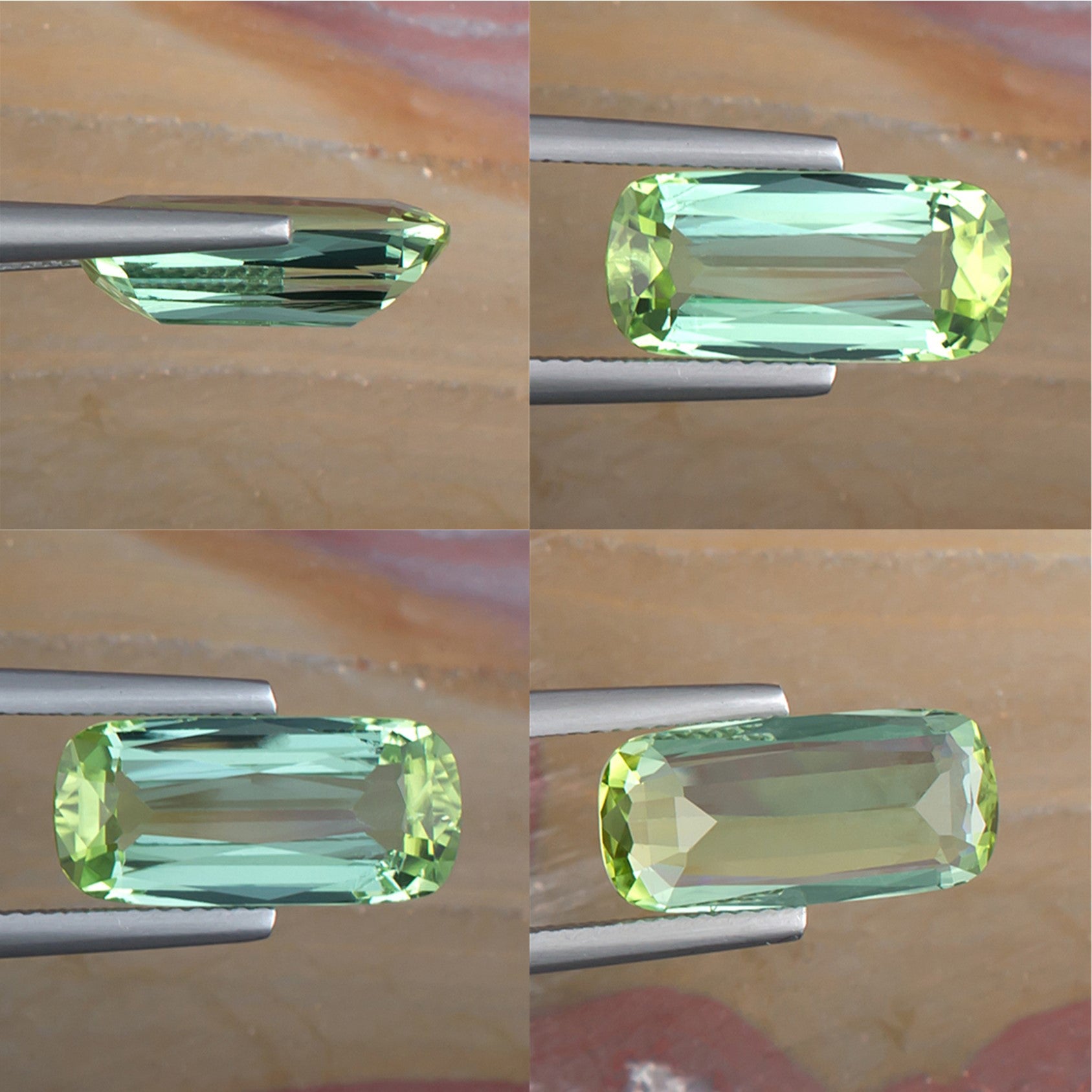 5.42ct Bicolor Tourmaline Colored Gemstone Collage II 
