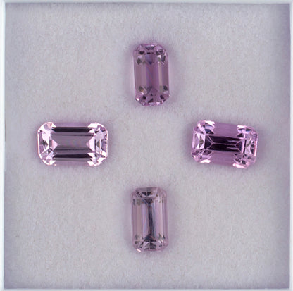 6.24twt Kunzite Colored Gemstone Parcel Top View II White Background 
