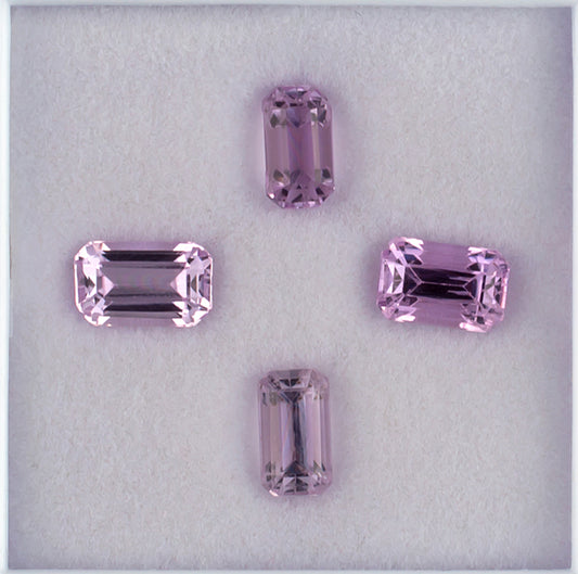 6.24twt Kunzite Colored Gemstone Parcel Top View II White Background 
