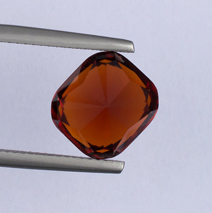6.45ct Hessonite Garnet Colored Gemstone Bottom View White Background 
