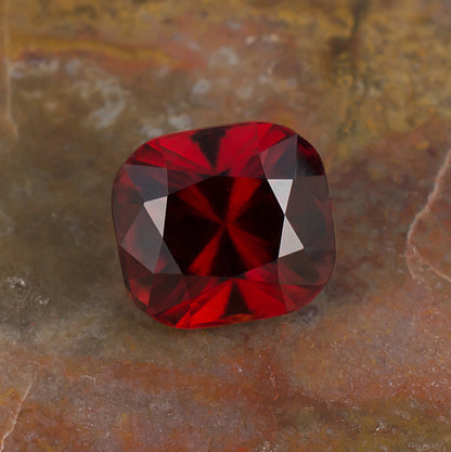 6.45ct Hessonite Garnet Colored Gemstone Crown View Natural Background
