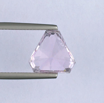 6.57ct Kunzite Colored Gemstone Bottom View White Background 
