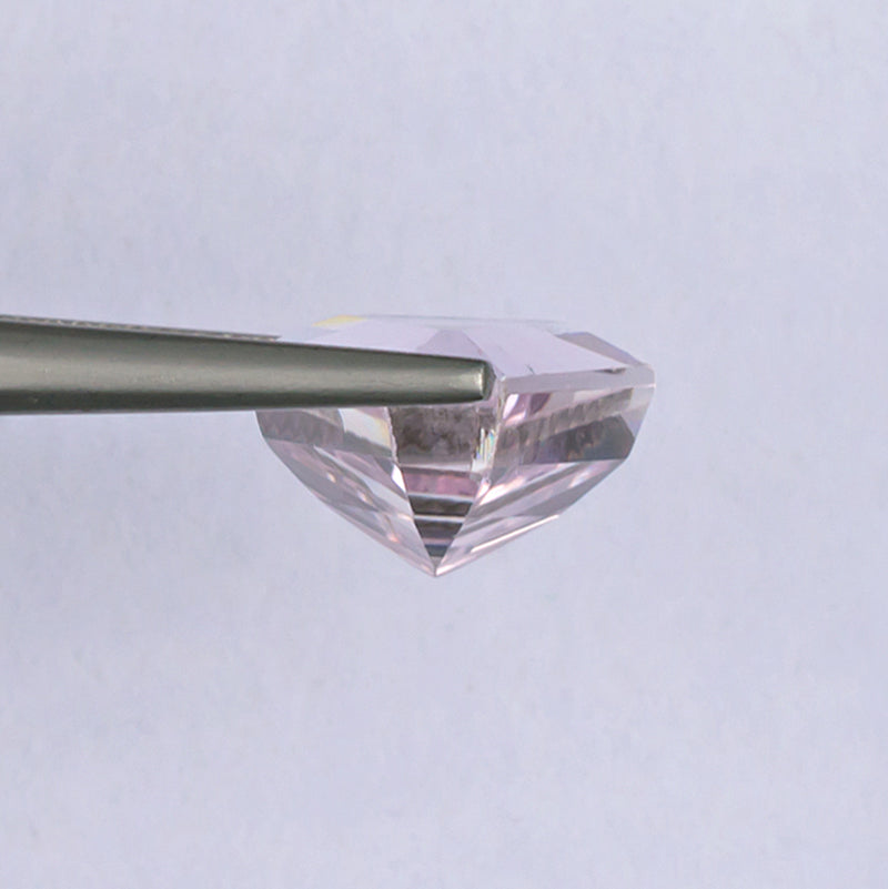 6.57ct Kunzite Colored Gemstone Side View White Background 
