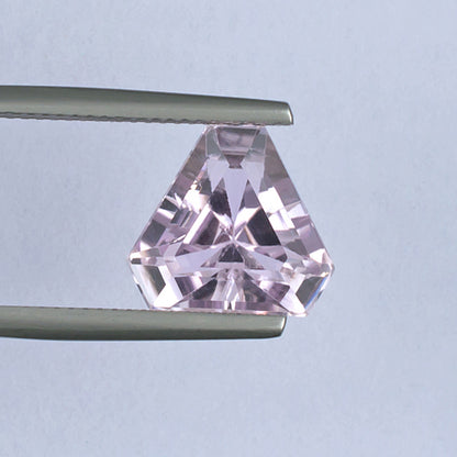 6.57ct Kunzite Colored Gemstone Top View White Background
