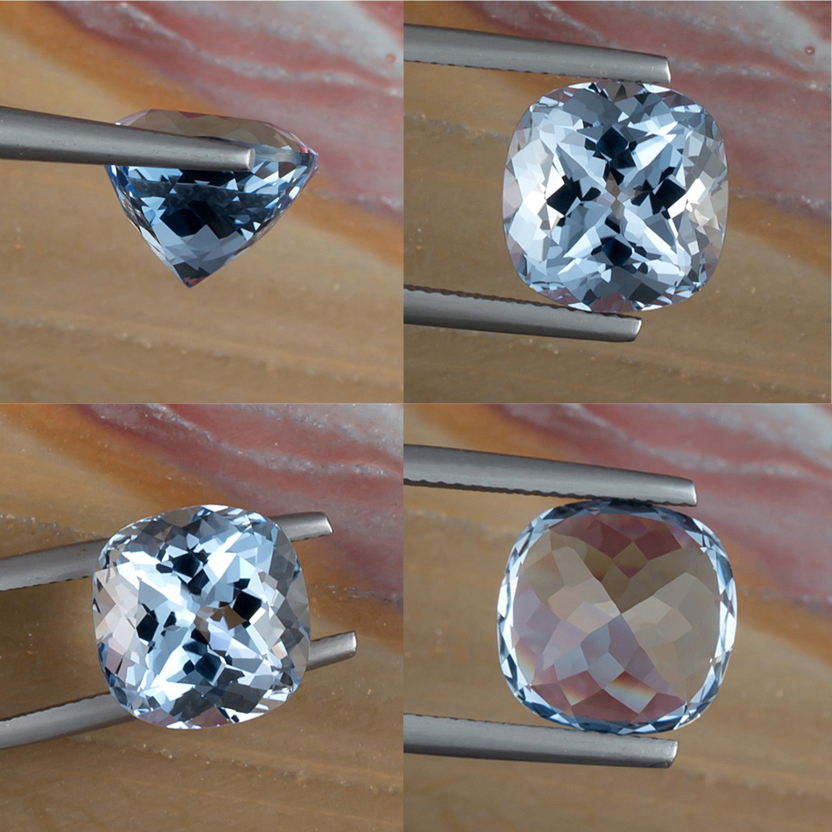6.89ct Aquamarine Colored Gemstone Collage 
