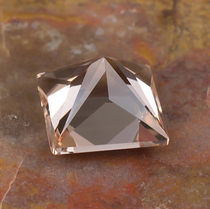 7.37ct Morganite Colored Gemstone Bottom View Natural Background 
