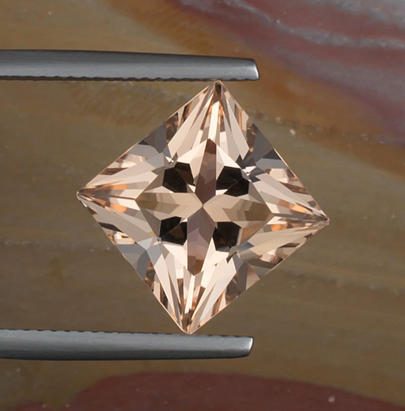 7.37ct Morganite Colored Gemstone Top View White Background 
