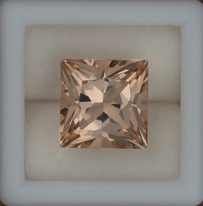 7.37ct Morganite Colored Gemstone Top View Natural Background
