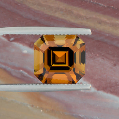 7.61ct Golden Tourmaline Top View Natural Background 
