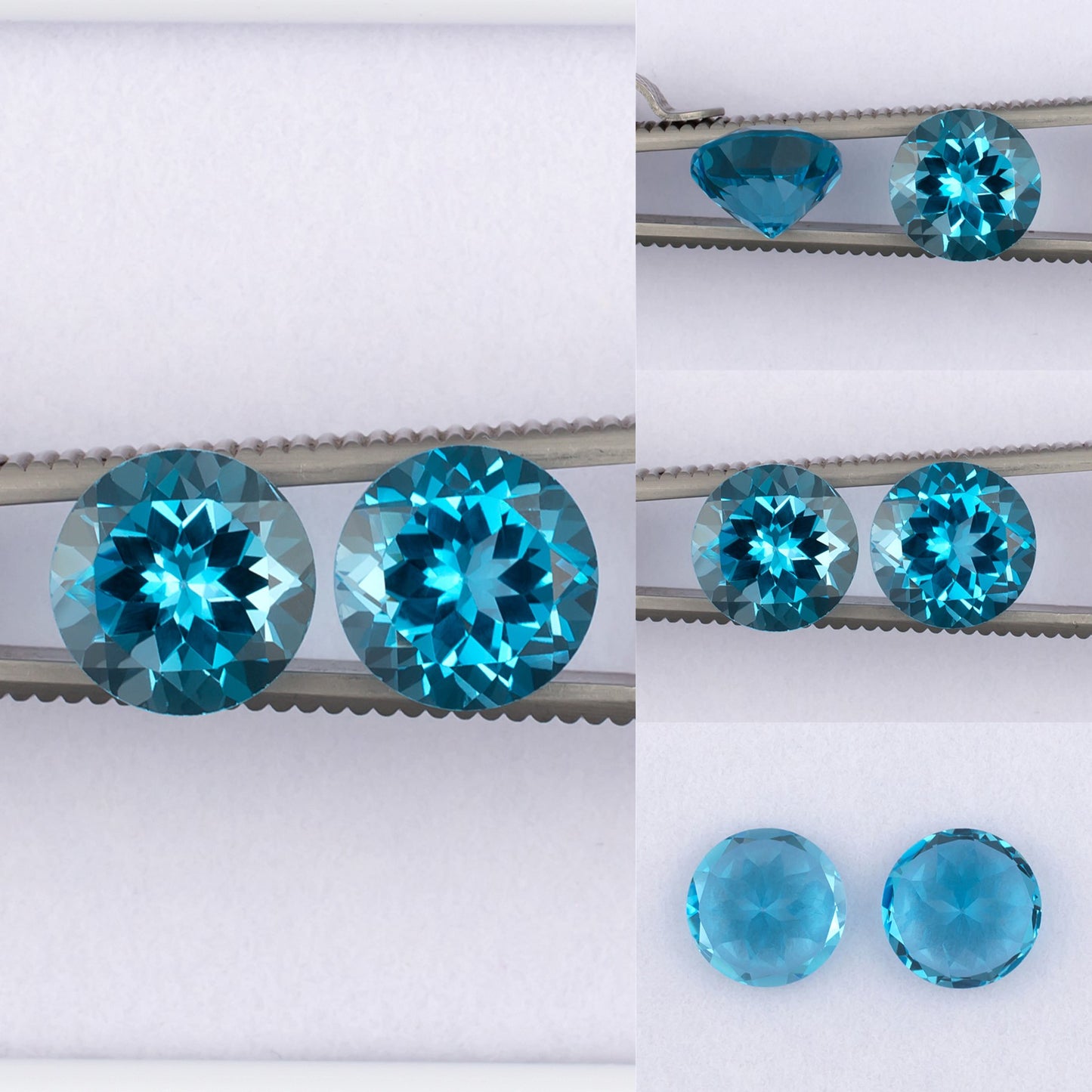 9.17twt Blue Topaz Colored Gemstone Pair Collage
