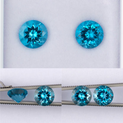 9.17twt Blue Topaz Colored Gemstone Pair Collage
