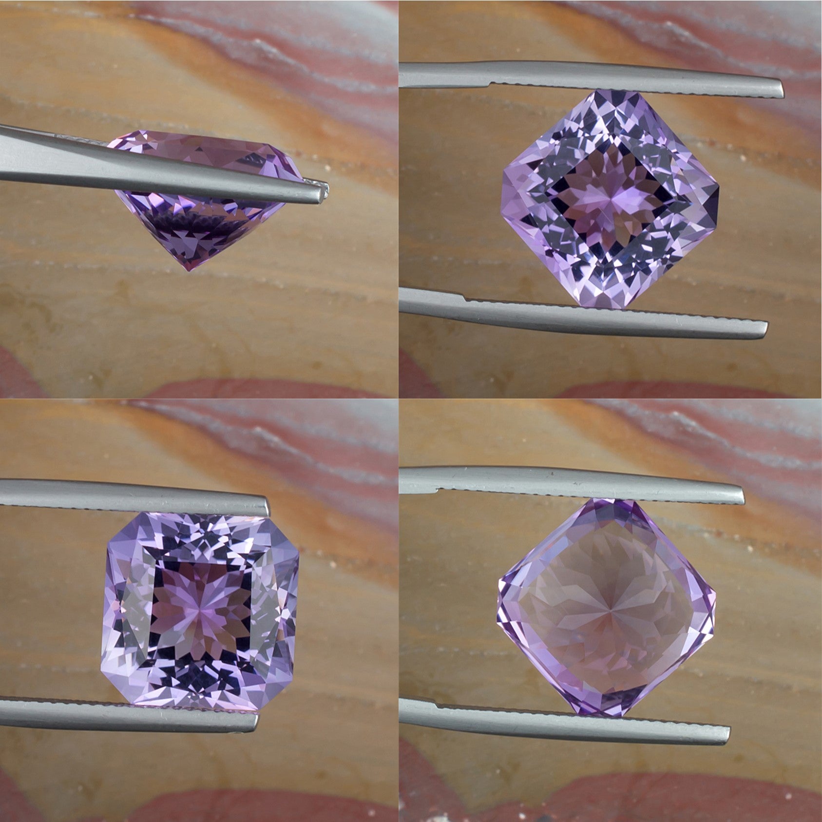 9.73ct Amethyst Colored Gemstone Collage 
