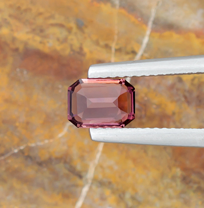 Magenta Spinel Colored Gemstone Bottom View Natural Background