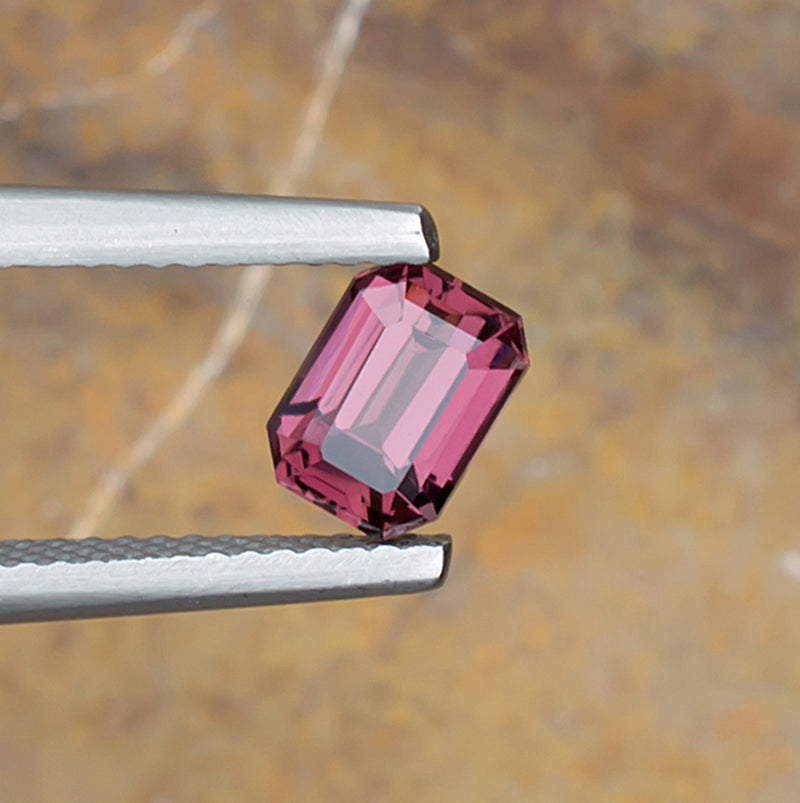 Magenta Spinel Colored Gemstone Top View Natural Background
